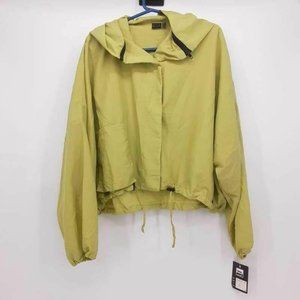 Animale Womens Windbreaker Jacket Green Hook Loop